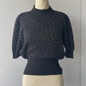 Dana Buchman crop Pearl sweater wool vintage
